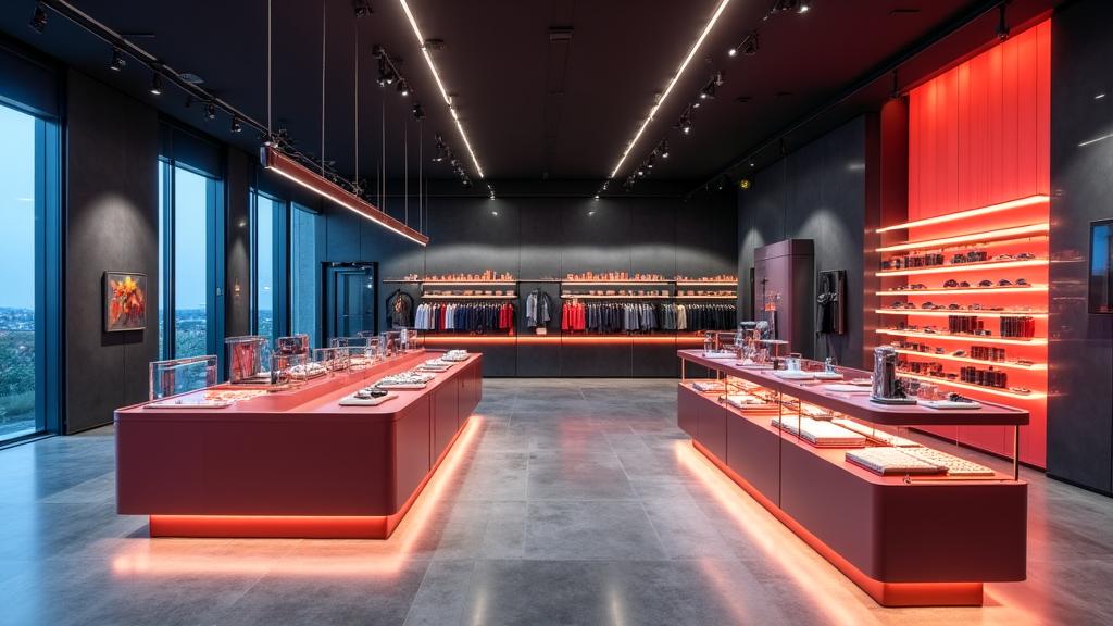 Interno di un negozio di lusso dal design moderno e minimale